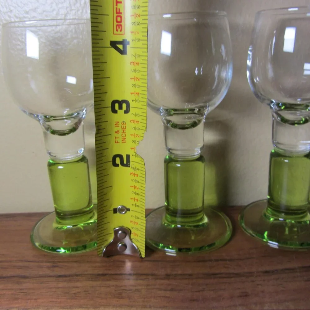 3 oz green clear glasses crate & barrel bormioli rocco Limoncino (H224)